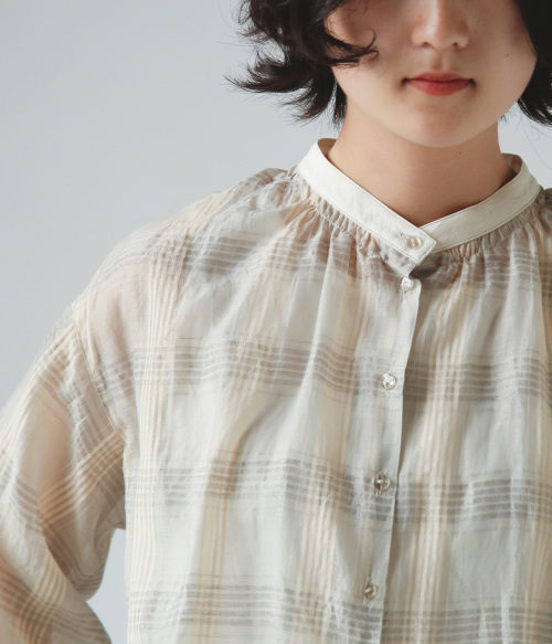 ゆりゅーん susuri ススリ コットン リネン シルク メロフォン ブラウス 25-409
