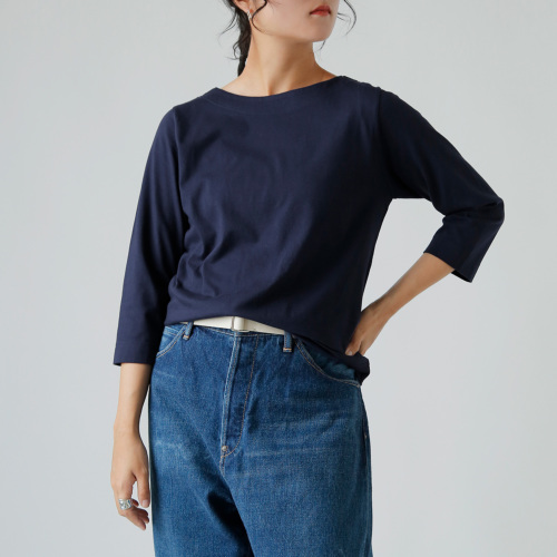 KINOTTO(キノット)コットン 7分袖 ボートネック Tシャツ 2251c-001