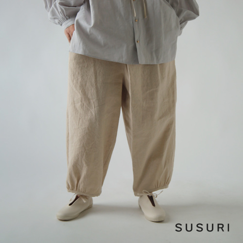 susuri ススリ コットンリネン クリケット パンツ 26-502 | iroma