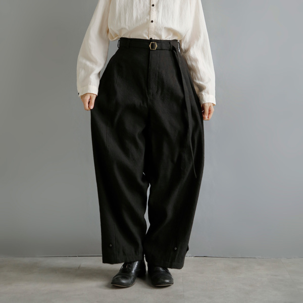 susuri リネン ウール フォックス パンツ