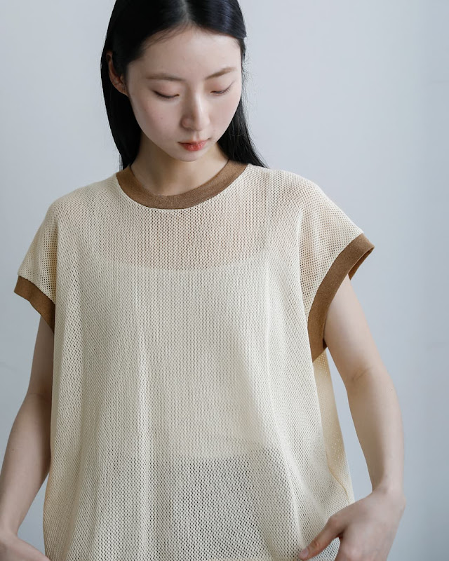 UNDYED アンダイド カラードオーガニックコットン メッシュベスト
