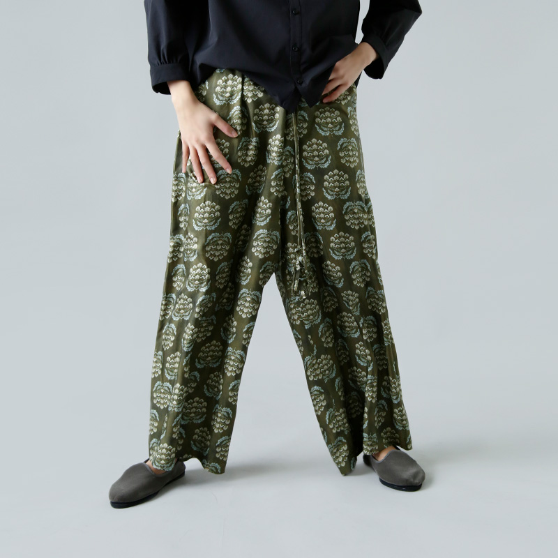 TOWAVASE トワヴァーズ シルク 花柄 シャルロット パンツ
