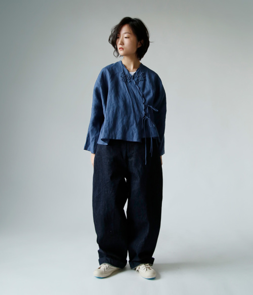 nest Robe - TOWAVASE  リネン　ビジュー　カシュクールブラウス TOWAVASE トワヴァーズ ヨーロッパリネン ビジュー カシュクール