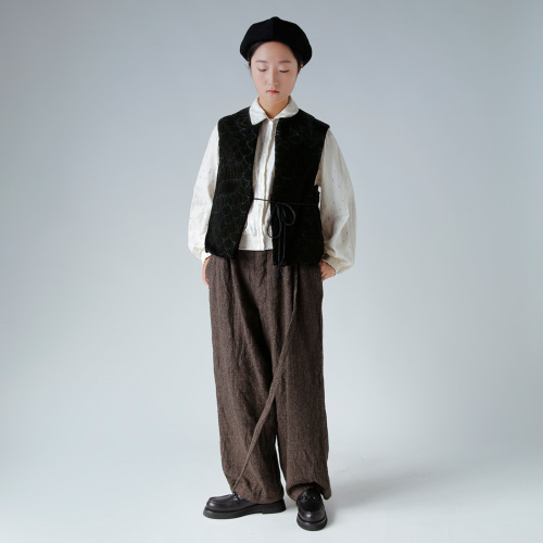 TOWAVASE トワヴァーズ ベルベット ペイズリー タッセル ベスト