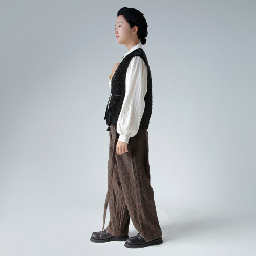 TOWAVASE トワヴァーズ ベルベット ペイズリー タッセル ベスト