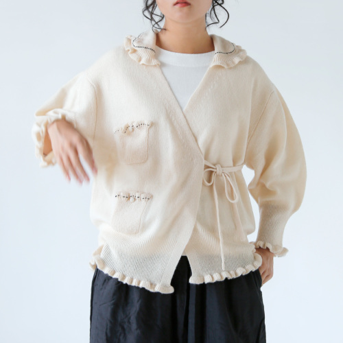 TOWAVASE カシミアカシュクールカーディガン TOWAVASE トワヴァーズ カシミヤ ハンドステッチ カシュクール