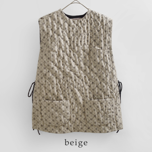 TOWAVASE トワヴァーズ リネン ダイストーンプリント ベスト “French