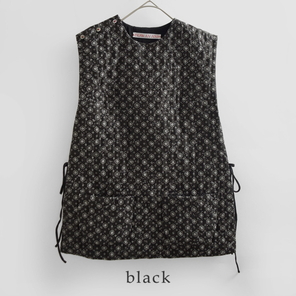 TOWAVASE トワヴァーズ リネン ダイストーンプリント ベスト “French