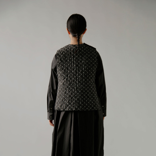 TOWAVASE トワヴァーズ リネン ダイストーンプリント ベスト “French