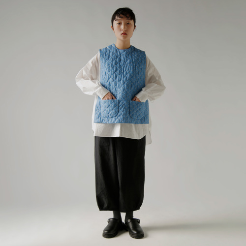 TOWAVASE トワヴァーズ リネン ダイストーンプリント ベスト “French