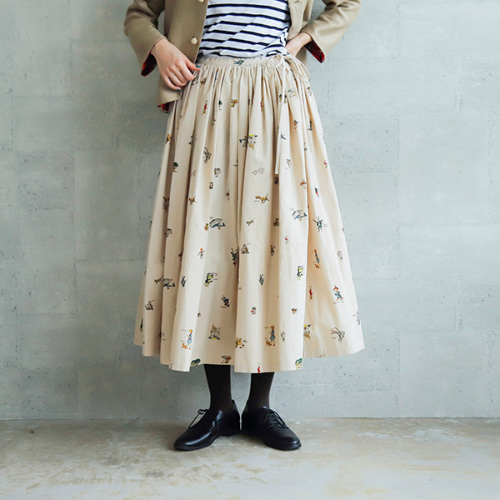 R & D.M.Co-(オールドマンズテーラー)コットンオズプリントギャザースカート“OZ PRINT GATHER SKIRT” 4849