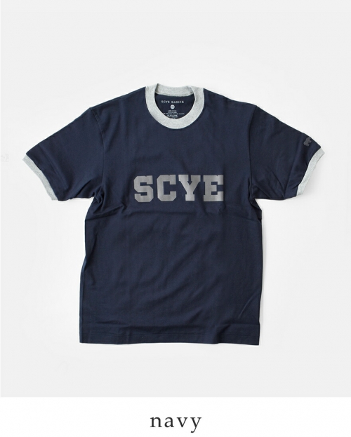 SCYE BASICS サイベーシックス ロゴ プリント リンガーTシャツ 5724 