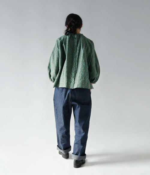 オールドマンズテーラー コットンリネンカルゼスモックブラウス 麻 レディース R&D.M.Co- オールドマンズテーラー : DENSELY LINEN GATHER SMOCK