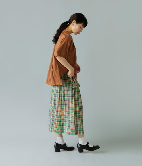 お値下げ　オールドマンズテーラー　チェックリネンロングスカート R&D.M.Co-/OLDMAN'S TAILOR オールドマンズテーラー Tartan