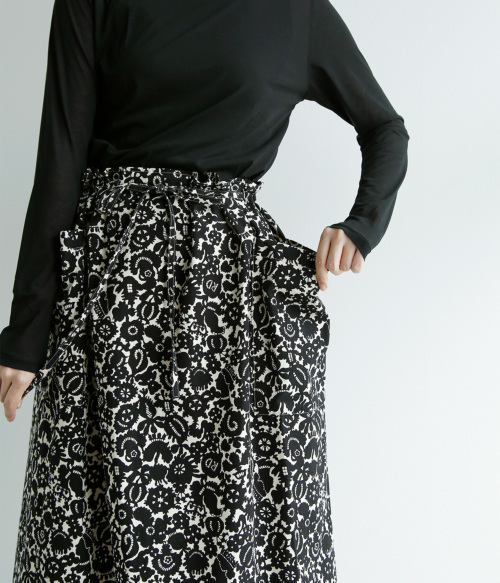 R & D.M.Co- オールドマンズテーラー モノ トリック プリント ストリング スカート “MONO TRICK PRINT STRING  SKIRT” 7163 | iroma..aranciato