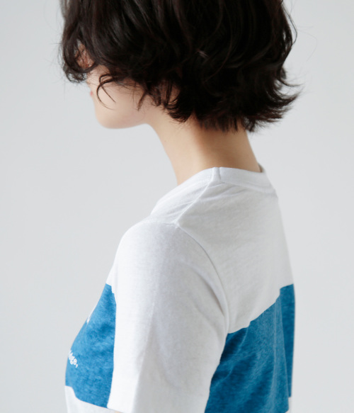 R & D.M.Co- オールドマンズテーラー コットン ブルー バンド Tシャツ