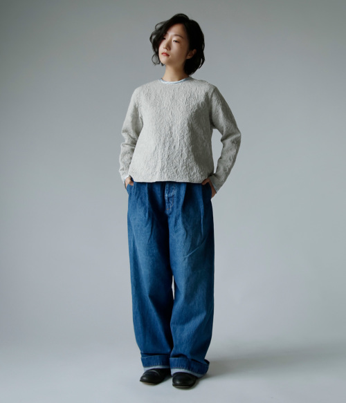 【R&D.M.Co-】 SKETCH BOOK バックボタンロングブラウス 着用しわ軽減/吸水速乾】バックボタンブラウス(トップス)｜CAST