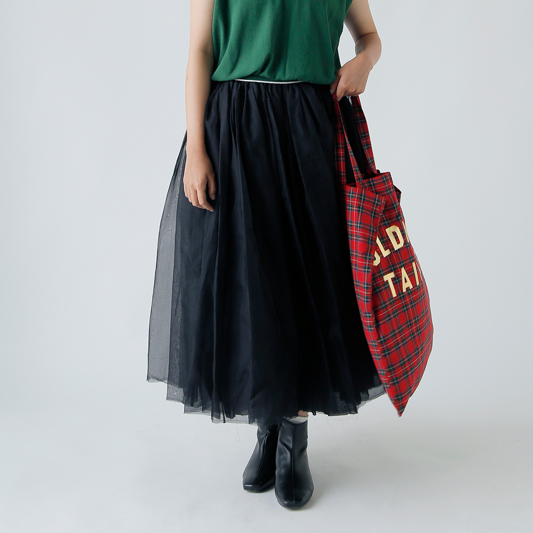 オールドマンズテーラー　ギャザースカート R & D.M.Co- オールドマンズテーラー シルク オーガンジー ギャザー