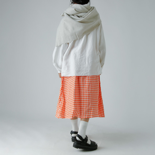 オールドマンズテーラー　チェックスカート R & D.M.Co- オールドマンズテーラー リネン ギンガムチェック