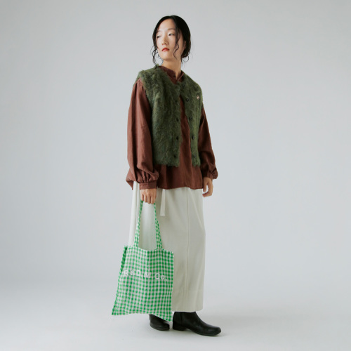 R & D.M.Co- オールドマンズテーラー リネン ギンガムチェック トート