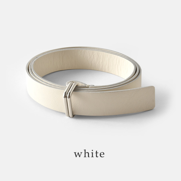 rurumu ダブルバックルベルト ホワイト ベルト Double Backle Belt