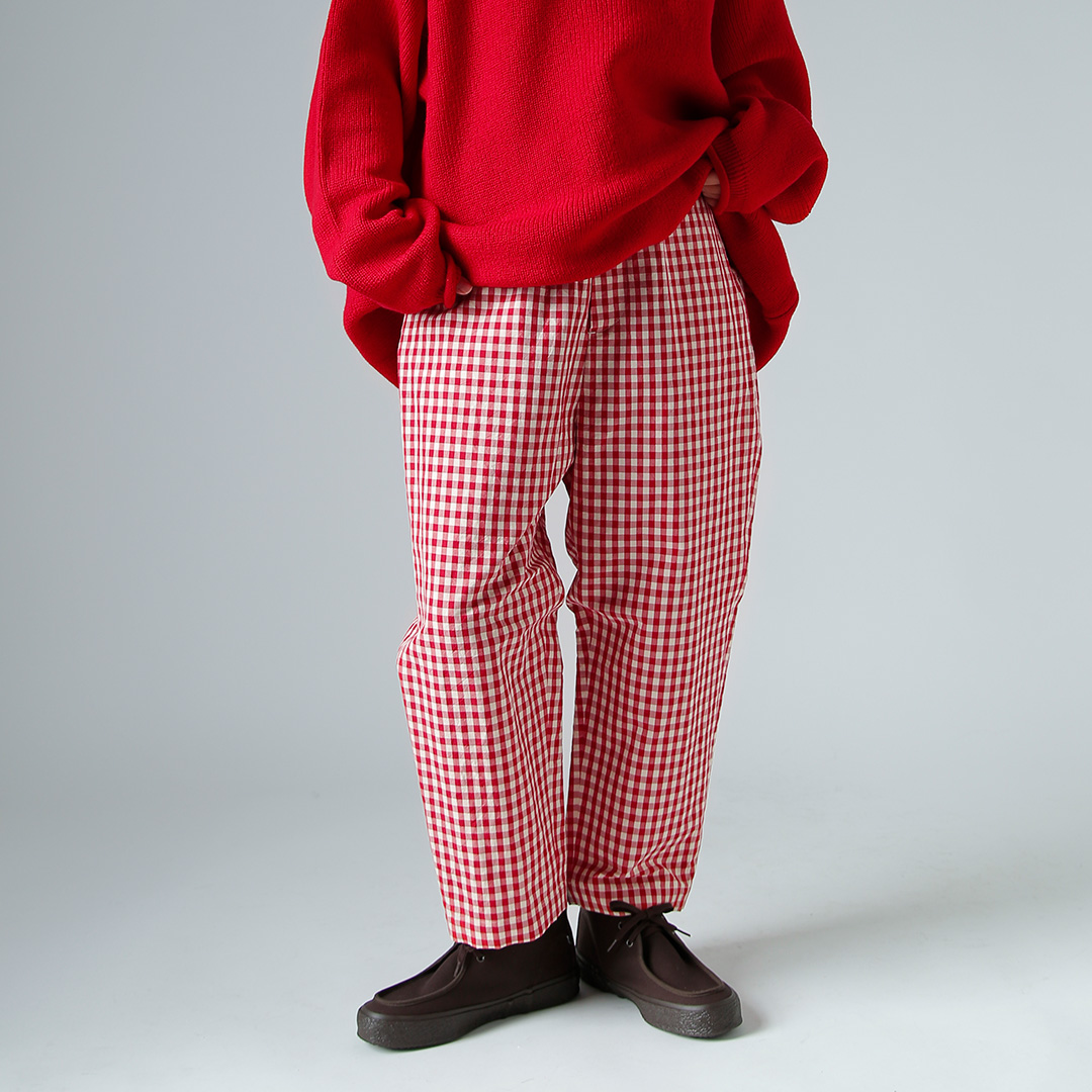 PHENOMENON フェノメノン 赤黒チェック サルエルパンツ チェックパンツ メンズ サルエルスキニー パンツ C ボトムス : ギフト