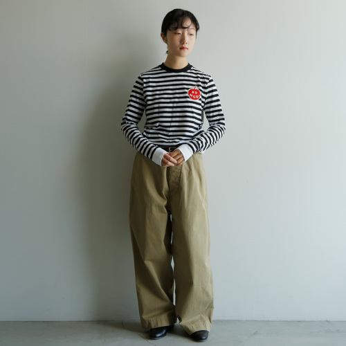 R & D.M.Co- オールドマンズテーラー ガーゼ ボーダー アップルパッチ