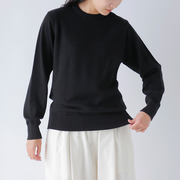 Yonetomi NEW BASIC アメリカン ウール コットン ニット プルオーバー