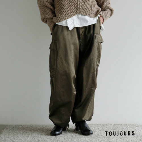 TOUJOURS トゥジュー ガーメントダイコットン ビスコースサテン バギー