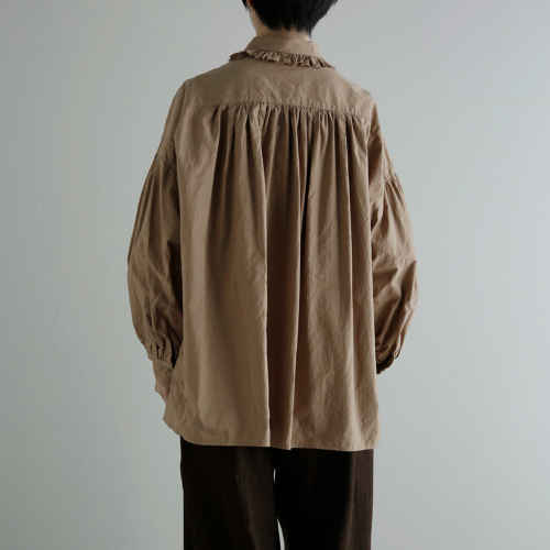 TOUJOURS トゥジュー コットントリプルヤーンツイル フリルワイド