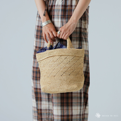 maison de soil メゾン ド ソイル RAFFIA M BAG (COMBI