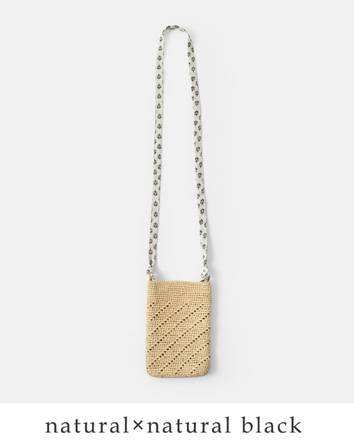 maison de soil メゾン ド ソイル RAFFIA PHONE HOLDER BAG ラフィア