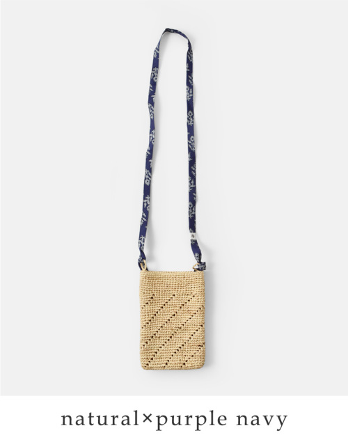 maison de soil メゾン ド ソイル RAFFIA PHONE HOLDER BAG ラフィア