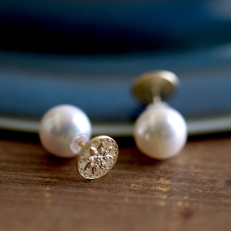 MAISON RUBUS. メゾンルーバス アール デコ パール ピアス B “art deco