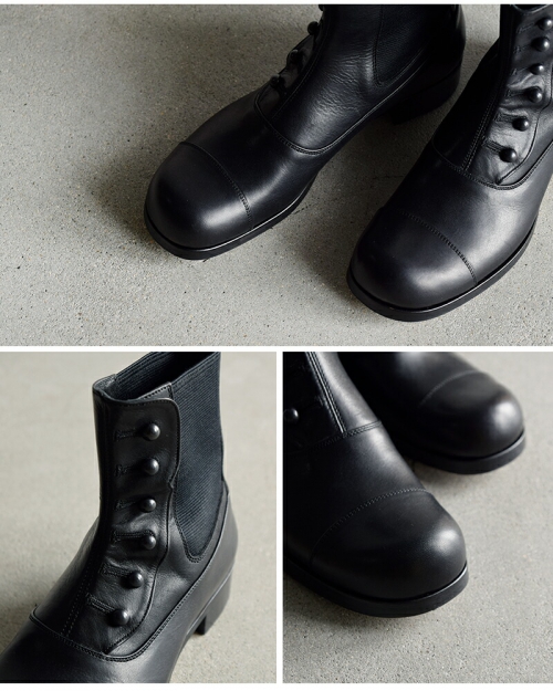 BEAUTIFUL SHOES ビューティフルシューズ レザー ボタンド サイドゴア ブーツ b-sidegore-boots-mt  【サイズ交換初回無料】 | iroma..aranciato