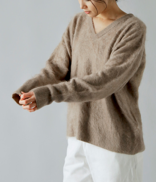 Olde H & Daughter オールドエイチアンドドーター ファー カシミヤ V