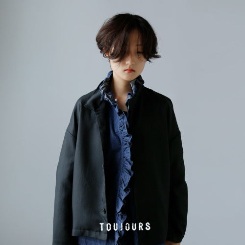 TOUJOURS トゥジュー デニムラッフルシャツ 6.5oz Organic Cotton