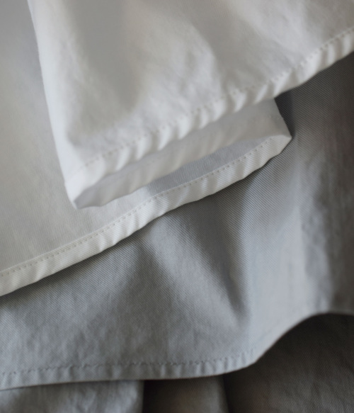 TOUJOURS フリル ワイドシャツ Cotton Triple Yarn Twill Cloth