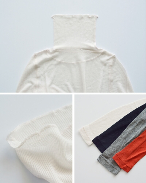 BATONER バトナー カシミヤ シルク ブレンド ハイネック ロング