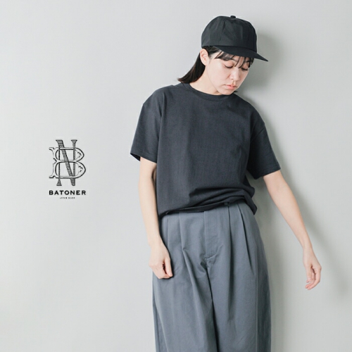 美品【BATONER】バトナー　ウォーターマーク　コットン　シルク　クルーネック BATONER - 美品【BATONER】バトナー ウォーターマーク コットン
