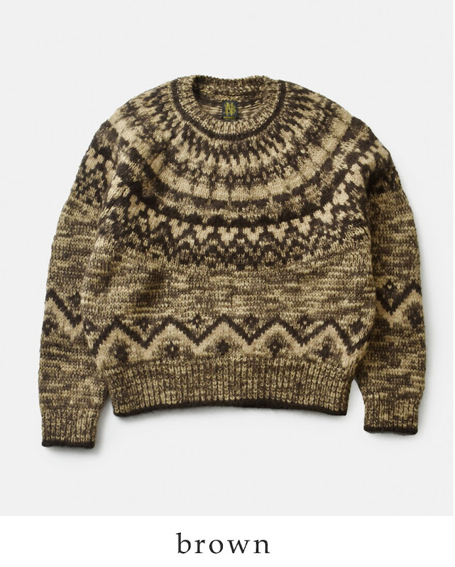 BATONER バトナー ウール モヘア アルパカ ノルディック クルーネック