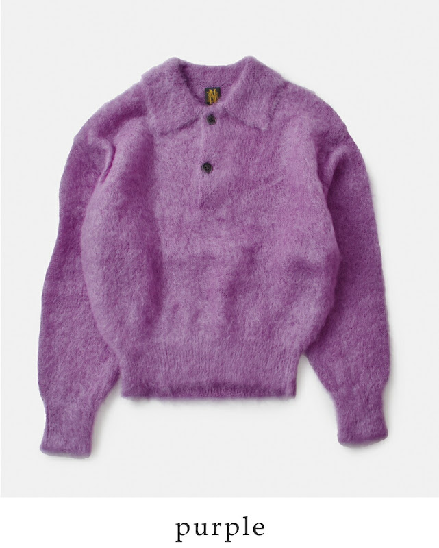 BATONER バトナー ピュア モヘア シャギー ポロ ニット プルオーバー