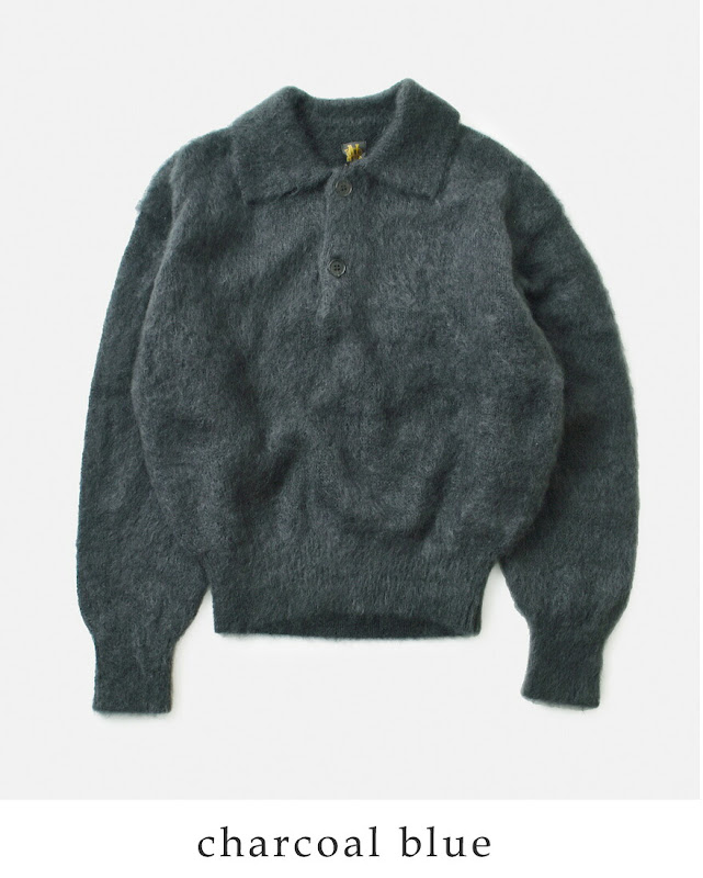 BATONER バトナー ピュア モヘア シャギー ポロ ニット プルオーバー