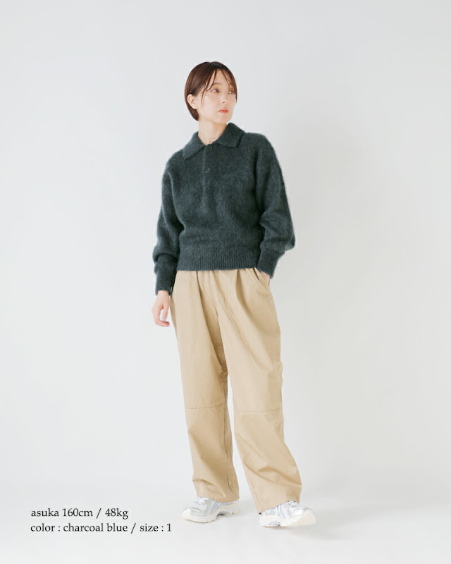 BATONER バトナー ピュア モヘア シャギー ポロ ニット プルオーバー