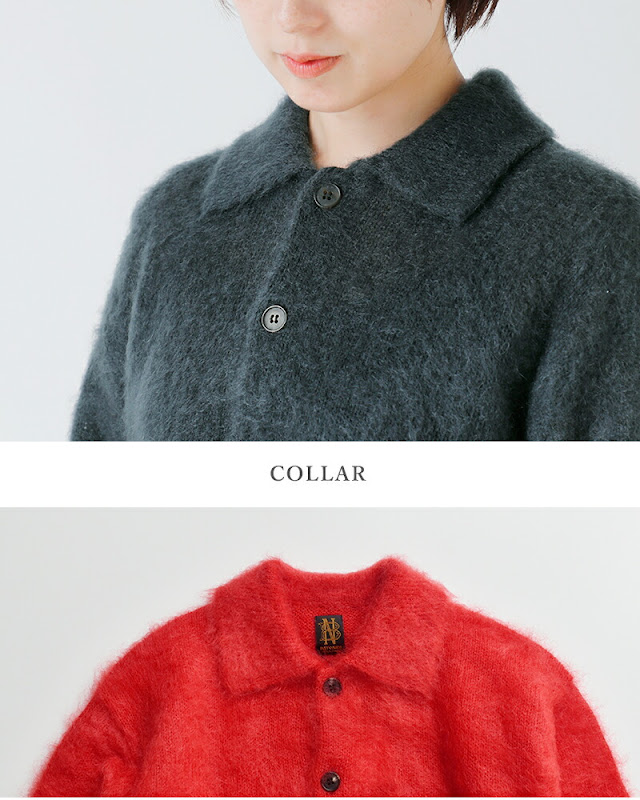 BATONER バトナー ピュア モヘア シャギー ポロ ニット プルオーバー