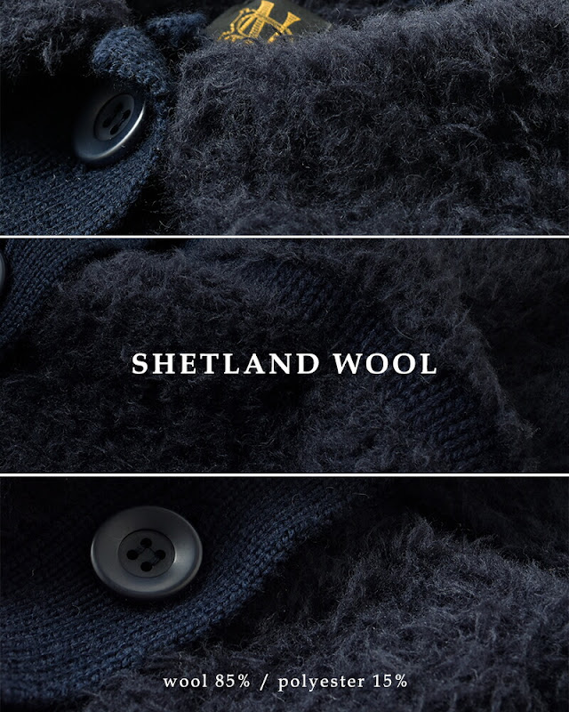BATONER バトナー シェットランド ボア ポロ カーディガン “SHETLAND