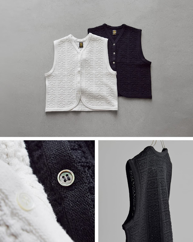 batoner 2019 aw ニットベスト BATONER バトナー グラッシーレース オープン ベスト “GRASSY LACE