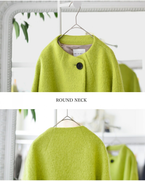 SI-HIRAI スーヒライ シープ モヘア ラウンドネック コート chaw24