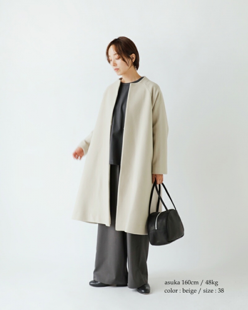 SI-HIRAI スーヒライ スペシャル メルトン ノーカラー Aライン