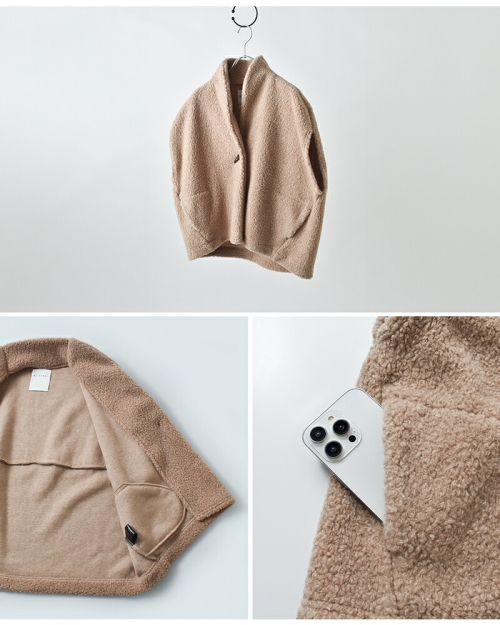 SI-HIRAI スーヒライ シープ ボア パイル ラップ ジレ chaw25-4812-kr